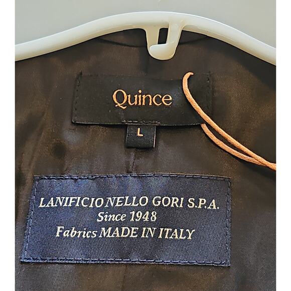 NWT Quince Italian Wool Belted Funnel Neck Coat Womens Large Black - Picture 15 of 16